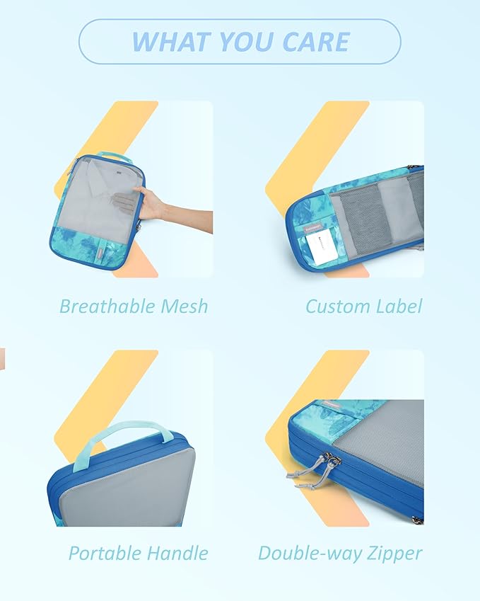 BAGSMART 6 Set /4 Set/2 Set Compression Packing Cubes for Travel, Lightweight Luggage Organizer Bags, Durable Space Saver Bags Travel Essentials