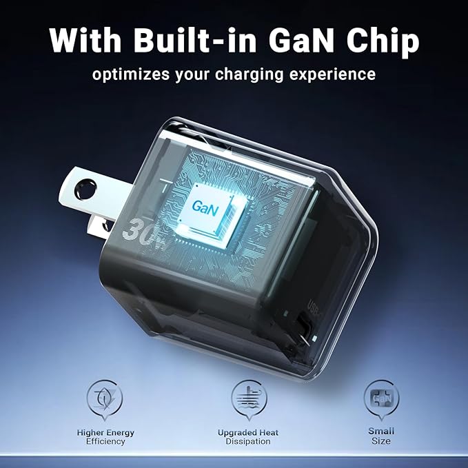 MINIX P30 Type C Charger Fast Charging, 2-Pack 30W USB C Wall Plug with GaN Technology, Compatible with iPhone 17 16 15 14 Pro Max, iPad, AirPods,Samsung Galaxy S24/S23 Series