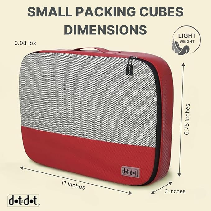 Small Packing Cubes for Suitcases - 5 Pcs Set - Travel Organizer Bags for Carry-On Luggage