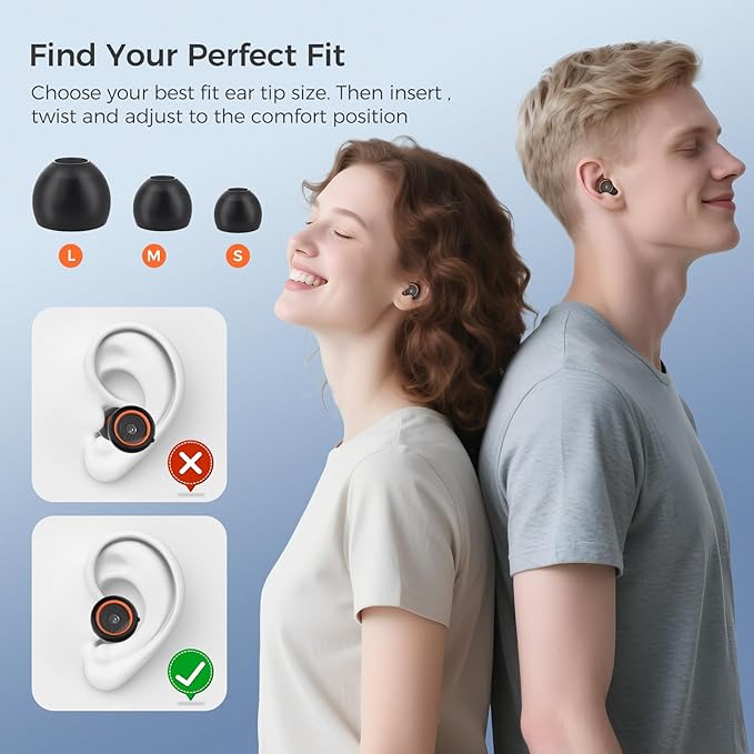 Senvok Ear Plugs for Sleeping Noise Cancelling with 50dB NRR - 3 Adjustable Noise Reduction Levels - Soft Reusable Silicone Hearing Protection Earplugs for Sleep, Work, Travel (Black)