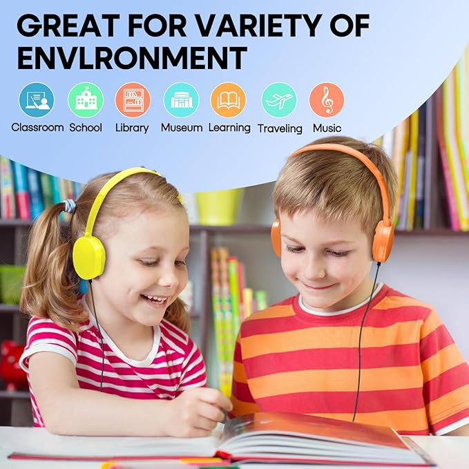 Bulk Headphones 100 Pack Multi Color for School Classroom Kids, Wholesale Class Set Durable Earphones for Students Children Toddler Teens Boys Girls and Adult (HY104,100 Mixed)