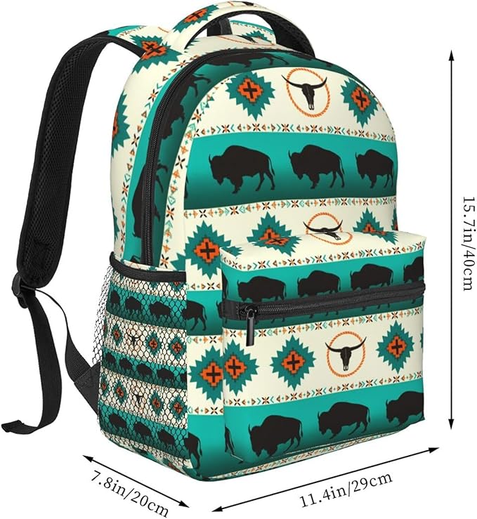 Native American Backpack for Men Women,Casual Travel Hiking Camping Backpacks Lightweight Bookbag
