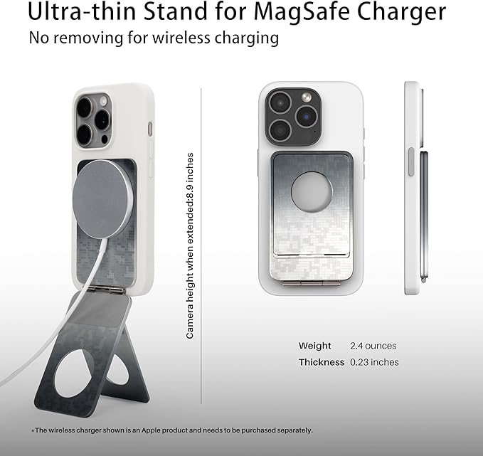 Phone Tripod Stand, Aluminum Alloy Mini Tripod Compatible with Magsafe iPhone 17/16/15/14/13/12 Series, Foldable Strong Magnetic Phone Stand, Mult-Angle Adjustment Selfie Stick