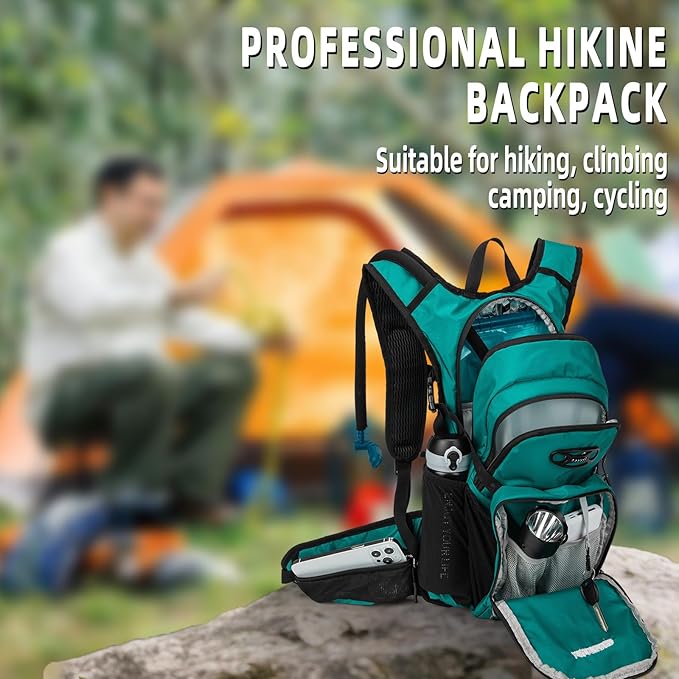 Hydration Backpack, Water Backpack for Hiking with 3L Water Bladder, Insulated Hydration Pack Lightweight Day Hydropack Ideal for Hiking and Cycling, 18L