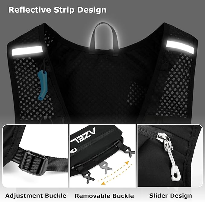 YAPJEB Lightweight Hydration Pack Backpack Vest, Optional 1.5L 2L BPA Free Water Bladder - Leakproof Breathable for Men Women Running Hiking Cycling Marathon