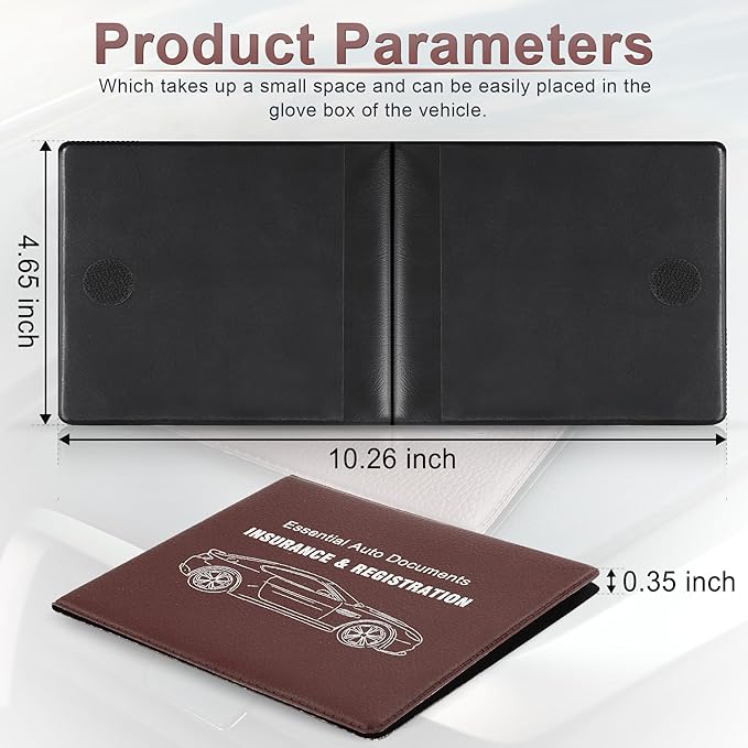 UYYE Car Registration and Insurance Card Holder, Vehicle Glove Box Car Organizer, Interior Car Accessories for Documents, Cards, License - 2 Pack