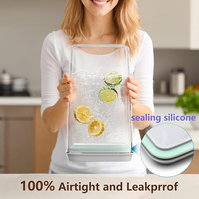 Hontent Pop Airtight Food Storage Containers with Lids Stackable Containers for Kitchen Pantry Organization Ideal for Cereal Snacks Flour Sugar Coffee and Spaghetti (gray, 4.2qt)