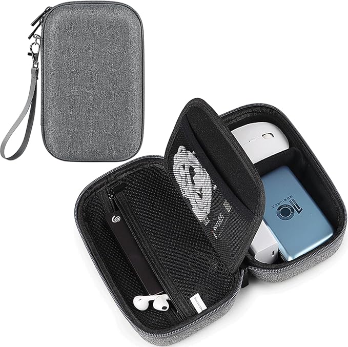 Hard Electronic Organizer Travel Case for MacBook Power Adapter Chargers Cables Power Bank Apple Magic Mouse USB Flash Disk SD Card Hard Drive Portable Carrying Case Accessories Hard Bag