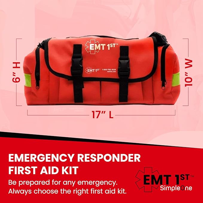 EMT 1st Emergency Responder First Aid Kit | Medical Trauma Bag for Disaster Preparedness | Perfect for Wilderness, Camping, Home, Car, & Office | Our Lightweight Kits