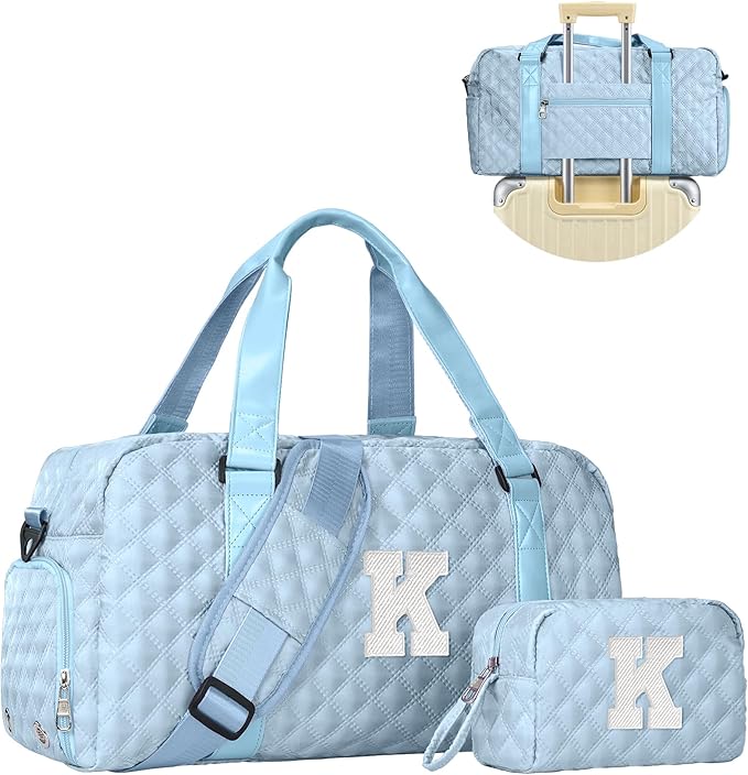 Elilier Personalized Duffle Bag Women Girls Gift: Letter Carry on bags, Dance Cheer bag Sports for Girl, Kid Gymnastics Bags, Birthday Gifts for Women Girls Kids Teens Mom Teacher