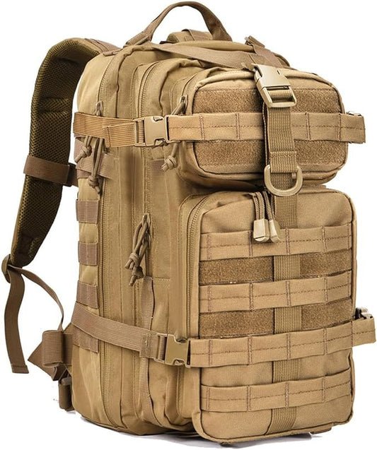Small Tactical Backpack Military Daypack - 30L Backpack for Men Molle Assault Pack Bug Out Bag for Hiking Camping Travel Army Hunting Rucksack Trekking (Coyote)