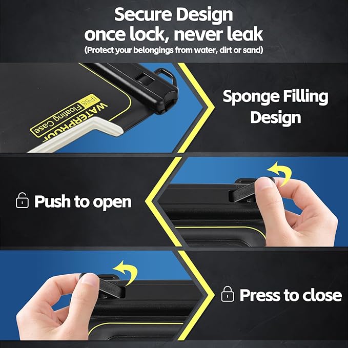 IP68 Waterproof Phone Pouch Up to 6.8", Floating Waterproof Phone Case for iPhone 15 14 13 Pro Max, Galaxy S24 S23 S22 Ultra, Cellphone Dry Bag Cruise Beach Essential, Black