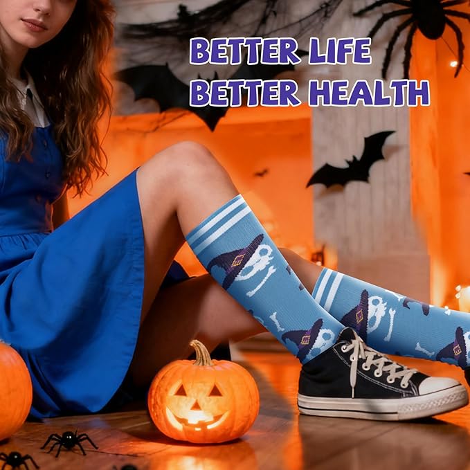 fenglaoda Compression Socks for Women Men Support Circulation 6 Pairs Socks For Nurse, Travel, Flight