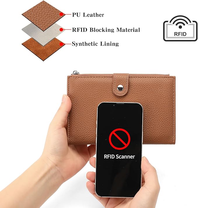 Passport Holder for Women Leather Passport Wallet for Travel RFID Blocking Passport Wallet Credit Card Holder with Zipper Pocket