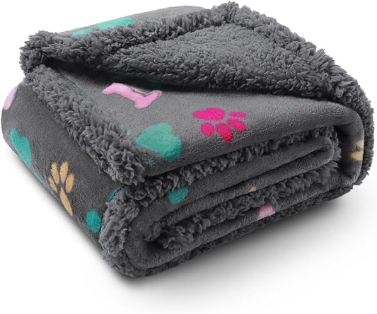 Luciphia Waterproof Pet Blankets for Couch Sofa Bed Cover Cat Liquid Pee Proof Washable Soft Fluffy Large Dog Blanket Reversible Furniture Protection Puppy Grey Bone Thicken X-Large（85" x 57"）