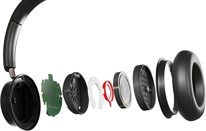 DALI IO-8 Over-The-Ear Wireless/Wired Hi-Fi Headphones with ANC, Bluetooth AptX & Patented SMC Driver Technology, 35 Hours Battery Life - (Iron Black)