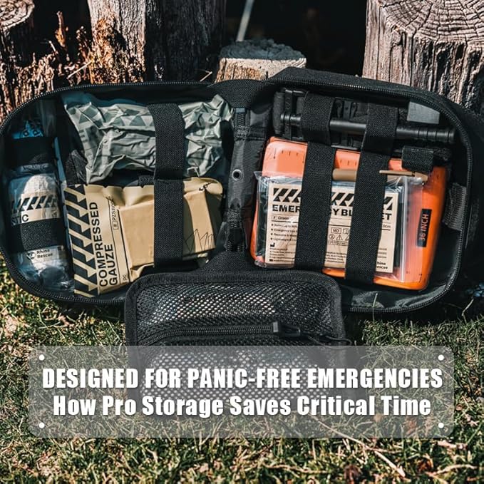 RHINO RESCUE IFAK Trauma Kit with C-A-T Tourniquet for Wound Care, Tactical First Aid Kit Molle Pouch for Military, Combat, Car, Camping, Hiking, Travel(Camouflage)