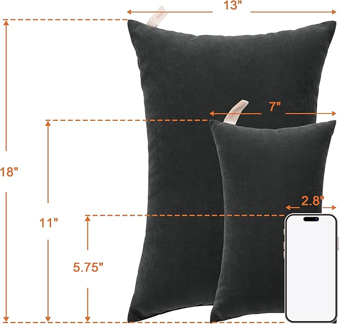 NTBAY Toddler Pillows, Down Alternative 13"x18" Pillow, Machine Washable - Soft and Breathable Travel Small Pillows for Sleeping, Ideal for Daycare, Crib, Cot, Black