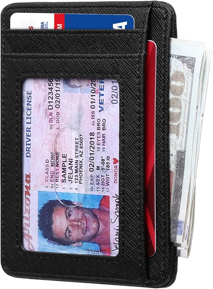 RUNBOX Slim Minimalist Front Pocket RFID Blocking Leather Wallets for Men and Women Card Holder Wallets Gifts for men