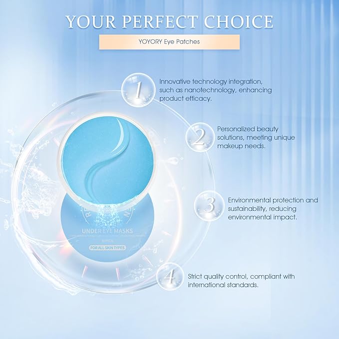 Under Eye Patches Masks - for Dark Circles, Puffy Eyes, Fine Lines, Wrinkles, Eye Bags Treatment with Collagen and Hyaluronic Acid,Firming & Cooling, Moisturizing and Hydrating (60 Pcs) Blue