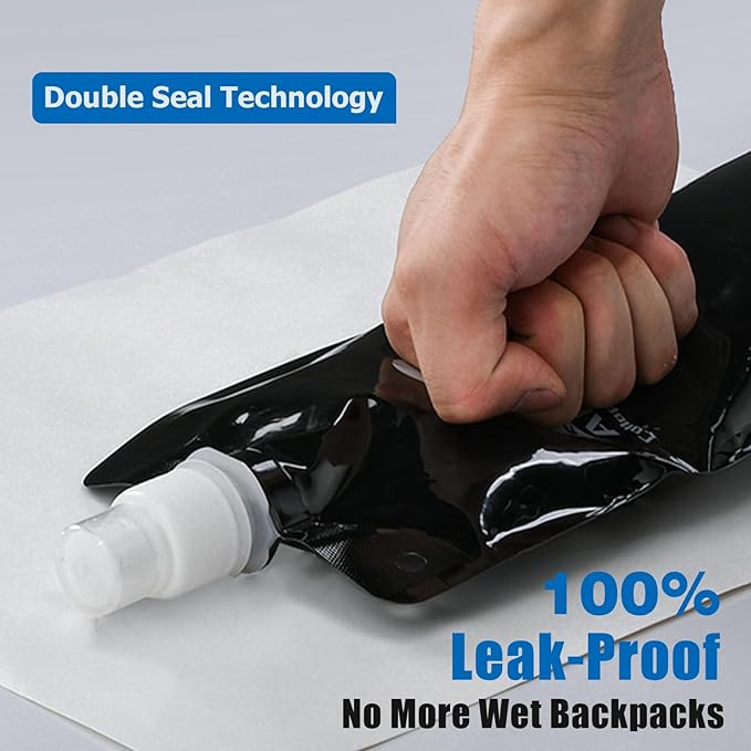 17oz Collapsible Water Bottles, 3-Pack Reusable Travel Foldable Water Bottles for Hiking Camping Running Bike, BPA-Free Water Bottle