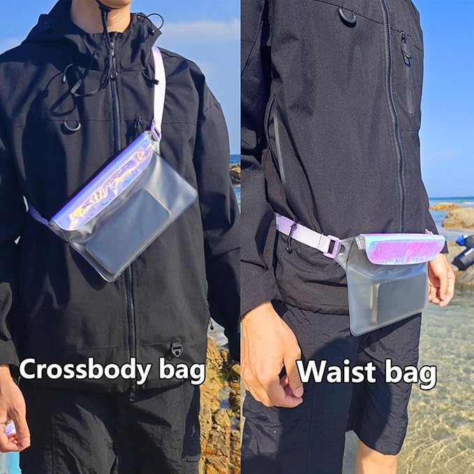 Floating Waterproof Phone Pouch, Adjustable IP68 Cellphone Protector & Fanny Pack – Safe Travel, Vacation, Swimming, Boating, Fishing, Kayaking, Snorkeling, Hiking, Camping, River, Lake,