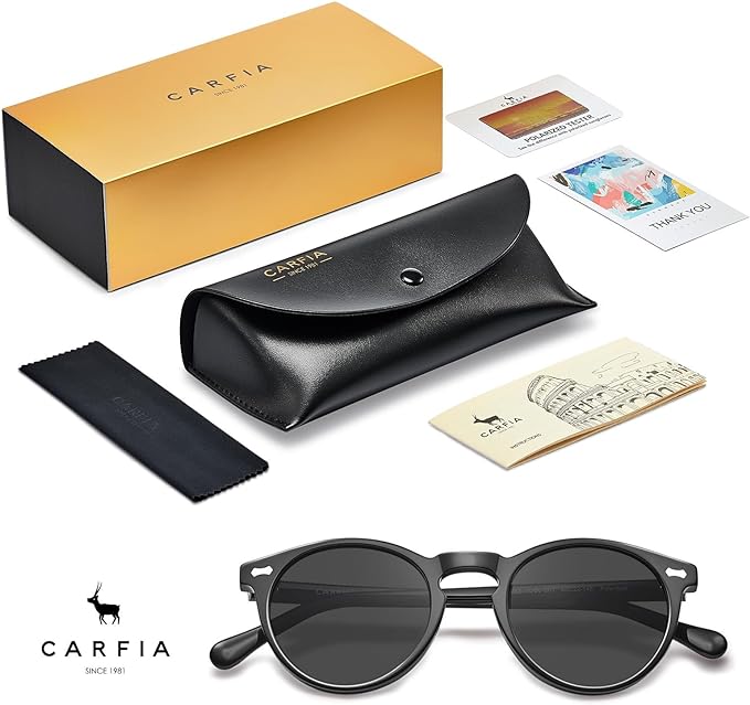 CARFIA Polarized Sunglasses for Women UV Protection Small Face Acetate Frame CA5288