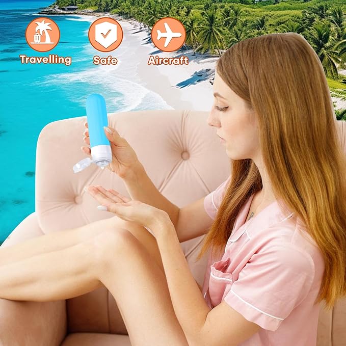 Landisun Travel Size Toiletries Essentials Bottles 18Pack Containers Travel-Bottles Essentials Leak Proof Colored