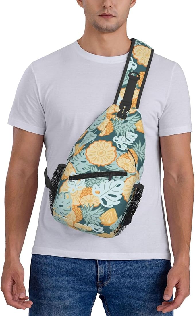 Hawaii Tropical Palm Sling Backpack Crossbody Bag Casual Chest Bags Travel Hiking Daypack Shoulder Bag for Women Men
