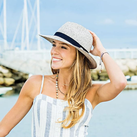 Wallaroo Hat Company Charlie Fedora – UPF 50+ UV Protection Sun Hat, Wide Brim, Adjustable, Packable, Women & Men, 2 Sizes