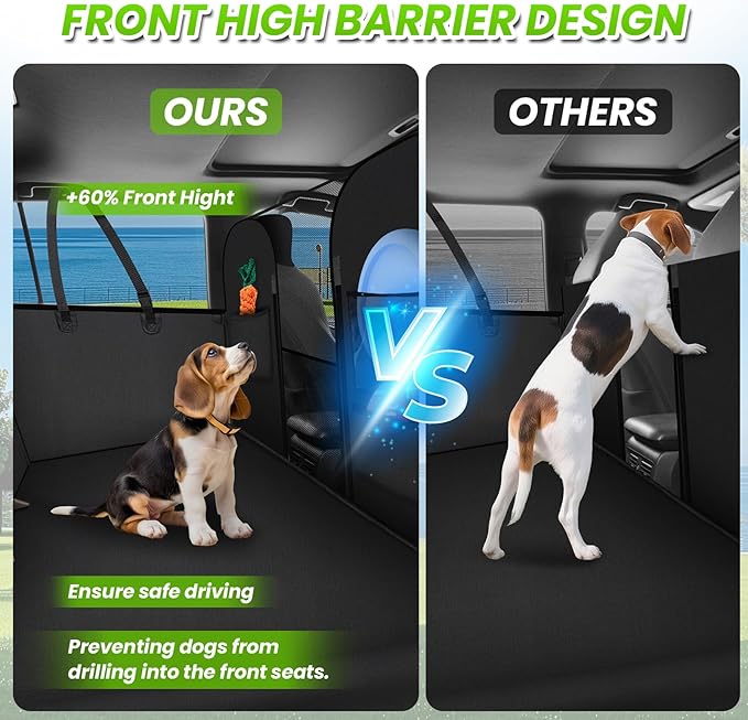 Shademax Dog Car Seat Cover for Back Seat, Backseat Dog Cover for Toyota RAV4 2013-2025 2026/Honda CRV 2017-2022 Accessories, Waterproof Oxford Pet Hammock for Car SUV Seat Protector with High Barrier