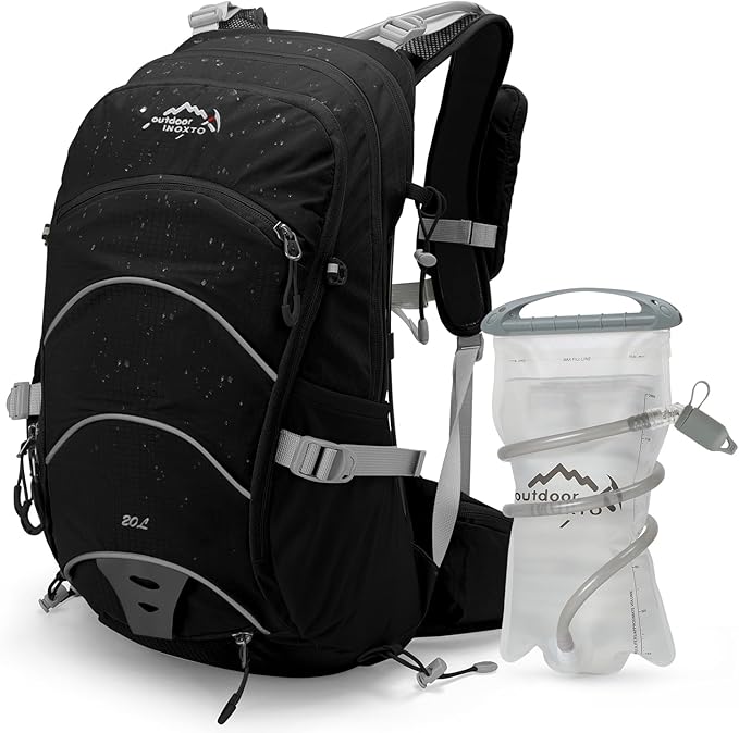 Hydration Pack,20L Hydration Backpack, Hiking Internal Frame Backpacks with 2L Hydration Water Bladder and Rain Cover, for Cycling,camping, hunting,Ski, Snow for Men, Women (black)