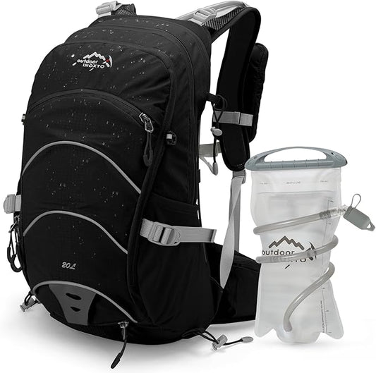 Hydration Pack,20L Hydration Backpack, Hiking Internal Frame Backpacks with 2L Hydration Water Bladder and Rain Cover, for Cycling,camping, hunting,Ski, Snow for Men, Women (black)
