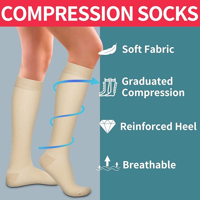 Laite Hebe 4 Pairs-Compression Socks for Women&Men Circulation-Best Support for Nurses,Running,Athletic