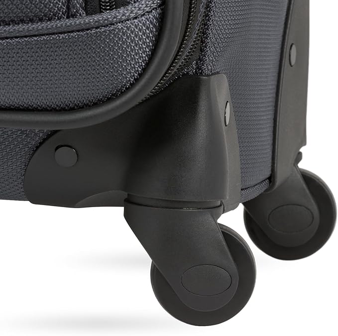 SwissGear Sion Softside Expandable Luggage, Dark Grey, Checked-Medium 25-Inch