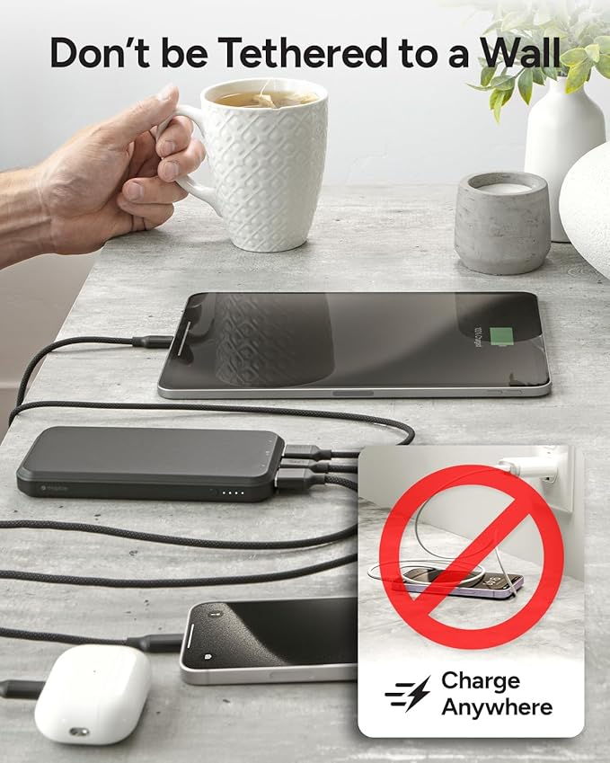 Mophie powerstation prime10 - Portable Power Bank with 10,000mAh Internal Battery, 18W USB-C PD Fast Charging, Charge 3 Devices Simultaneously, LED Power Indicator - Best Mom