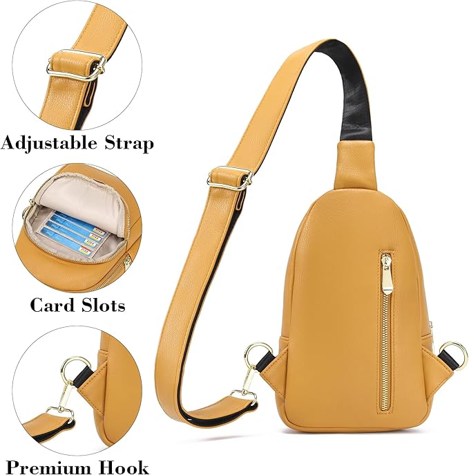 INICAT Crossbody Sling Bags Fanny Packs Valentine's Day Gifts Vegan Leather Travel Vacation Essentials Purses Women