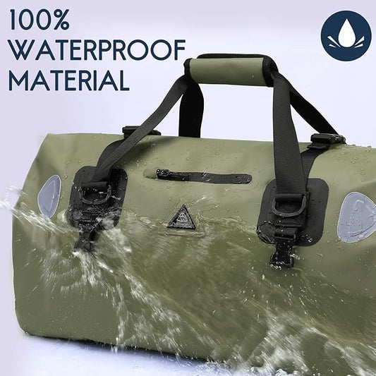 Haimont Waterproof Duffel Bag Roll-top Dry Duffel Bag with Quick-fixed Straps for Motorcycling, Rafting, Boating, SUP, Kayaking, Travel, 50L/70L
