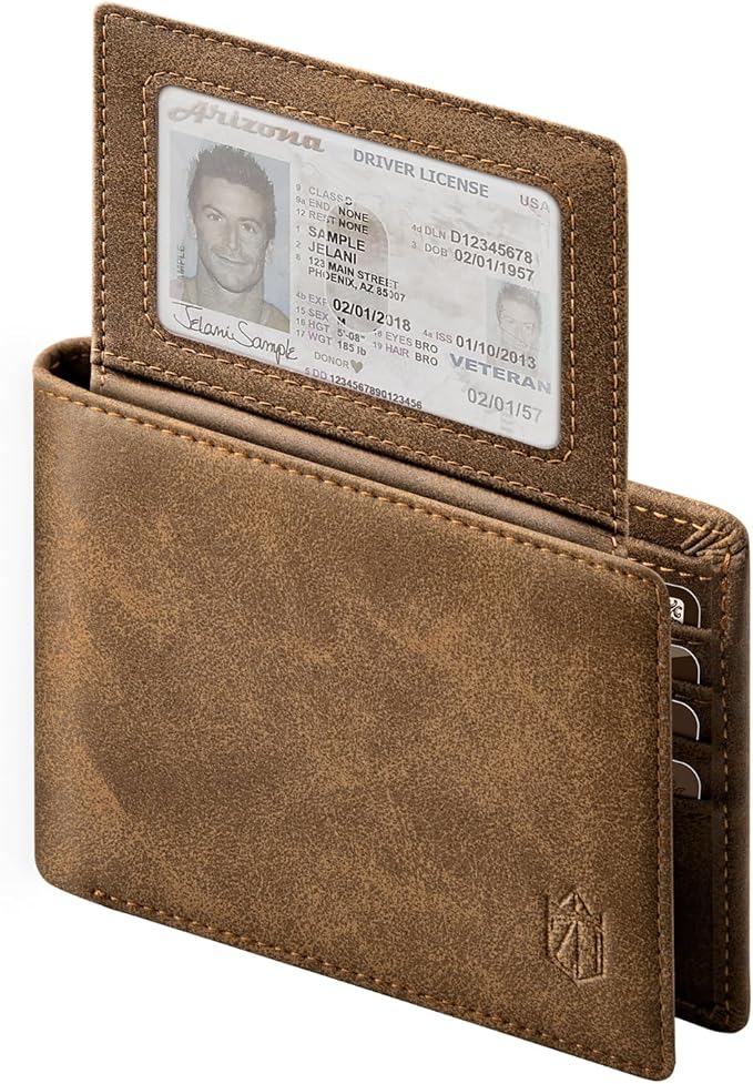 Zitahli Wallet for Men 12 Card Holder Slim Rfid Leather 2 ID Window Wallets With Gift Box Men's Accessories