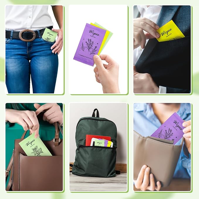 Individual Hand Wipes Wet Wipes Travel Size,Wet Wipes Individually Wrapped Bulk Cleansing Travel Size Wipes for Wedding Travel Restaurant Barbecue150