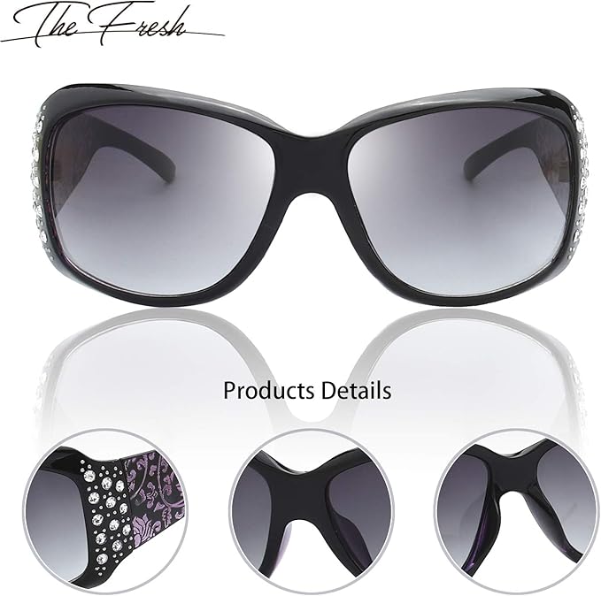 The Fresh Trendy Classic Women Hot Fashion Rhinestones Sunglasses with Gift Box