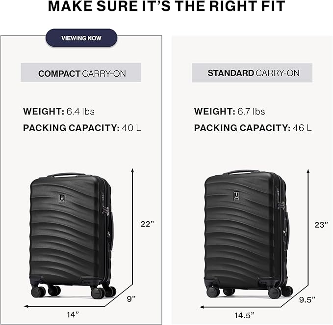 Travelpro Maxlite Air V2 Hardside Expandable Carry on Luggage, 8 Spinner Wheels, Lightweight Hard Shell Suitcase, TSA lock, Teal, Compact Carry On 20-Inch