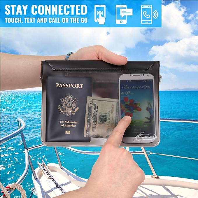 AiRunTech Waterproof Fanny Pack,Phone Pouch Dry Bag for Passport Wallet Purse,Floating Waterproof Bags for Travel Beach Swimming Kayaking Boating Cruise Accessories
