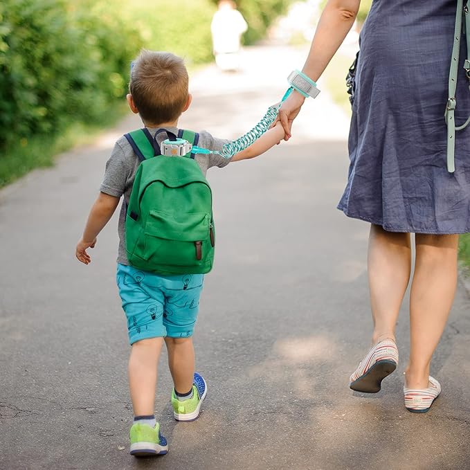 Lehoo Castle Anti Lost Wrist Link, Kid Harness with Induction Lock, Safety Wrist Leash for Toddlers, Safety Harness for Kids, Backpack Leash for Kids (Green)