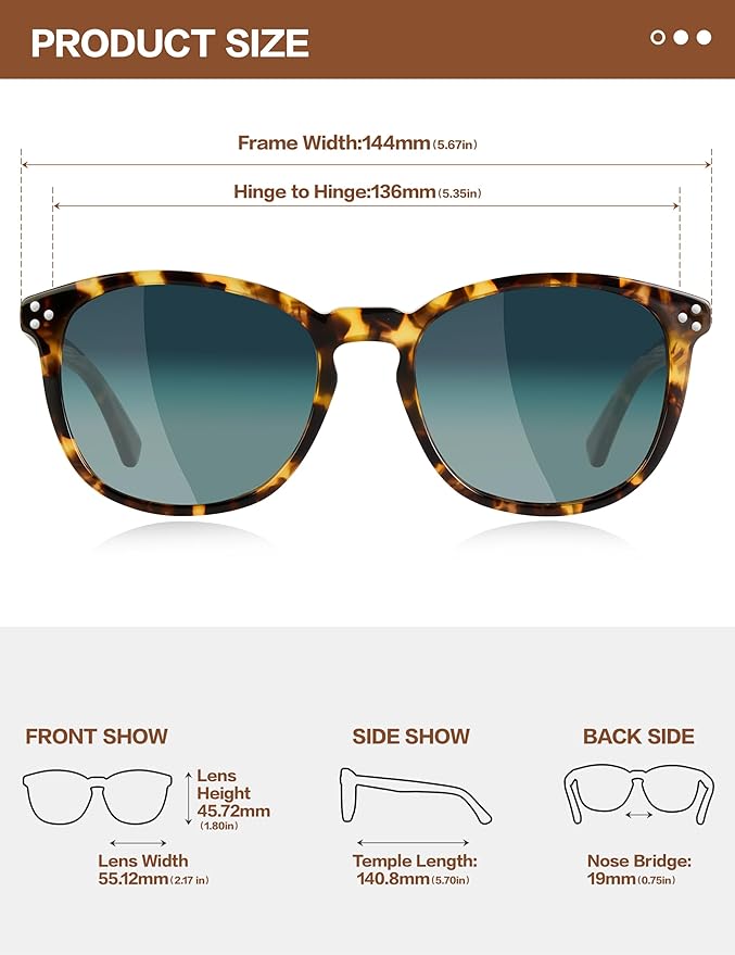 Polarized Sunglasses For Women UV - Protection Womens Trendy Fashion Large Shades With Acetate Frame BC2110