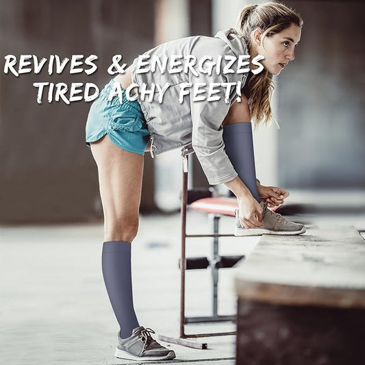 Copper Compression Socks for Women and Men(6 Pairs)-Best Support for Running, Athletic, Nursing, Travel