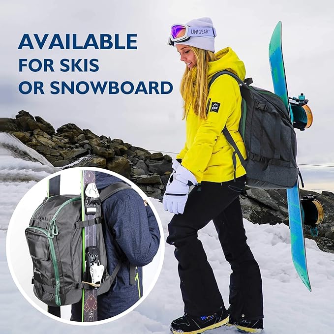 Unigear Ski Boot Bag Backpack for Helmet 50L/70L, Goggles, Gloves, Skis, Snowboard & Accessories