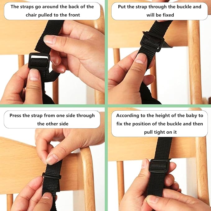 High Chair Straps,5 Point Harness Seat Belt Safety Strap Belt,Universal Baby Safe Belt Holder for Most 5 Point High Chairs,Stroller Pram Buggy Pushchair(White)