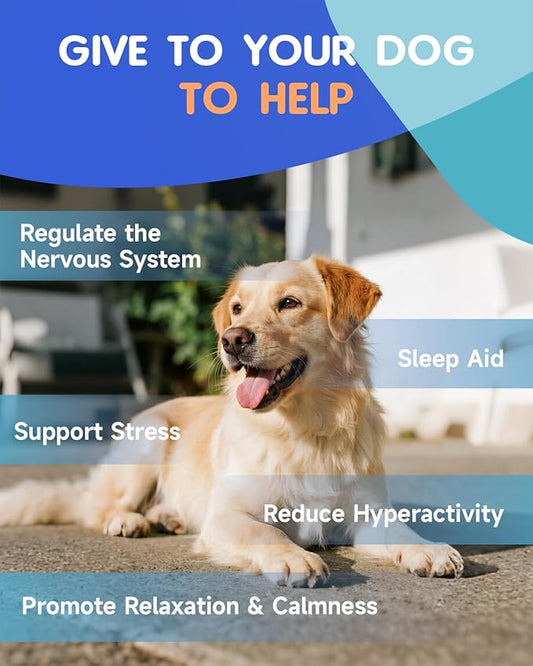 Dog Calming - Dog Calming Drops for Anxiety Relief, Sleep Aid, Relaxing -with GABA, Taurine, Astragalus, Schisandra - Stress Relief During Travel, Firework, Thunderstorm - Roast Chicken Flavor, 60ML