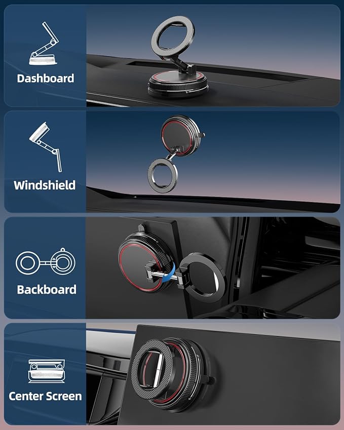 2026 Ultra Magnetic Phone Holder for Car, 360° Adjustable Car Phone Mount for Magsafe, Suction Cup Phone Holders for Your Car for iPhone 17 Pro Max 16 15 14 13 12